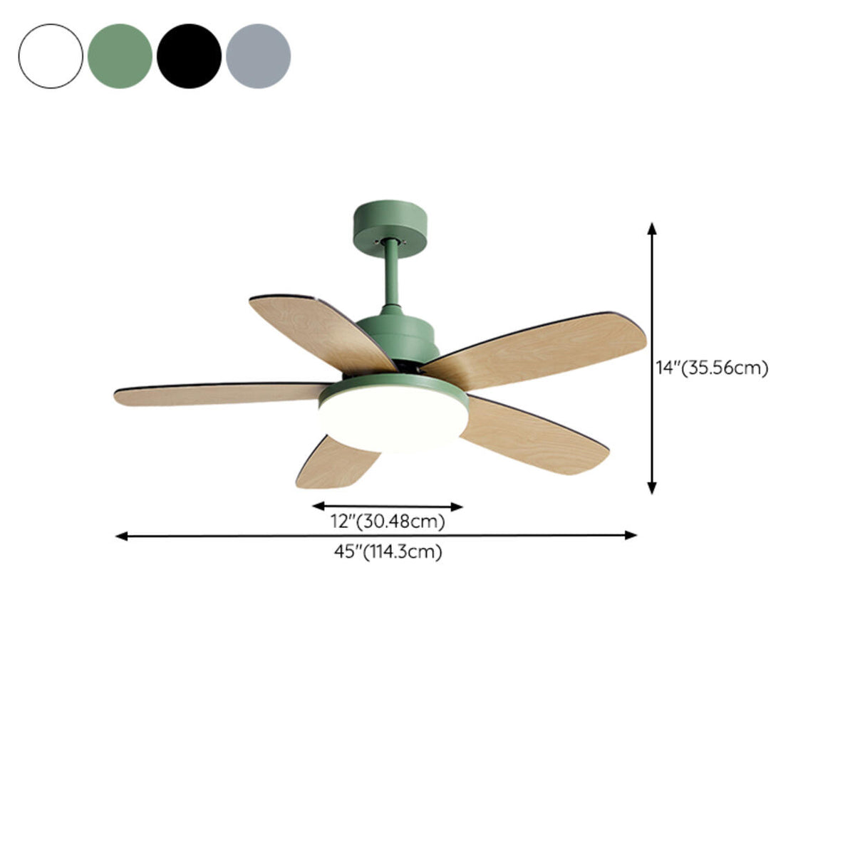 Simple Classic Wooden 5 Blade Ceiling Fan with Light Image - 15