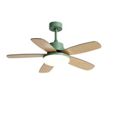 Simple Classic Wooden 5 Blade Ceiling Fan with Light Image - 5