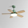 Simple Classic Wooden 5 Blade Ceiling Fan with Light Image - 7