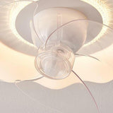 Simple Clear 3 Blade Round Cloud Ceiling Fan With Light Image - 10