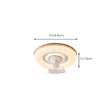 Simple Clear 3 Blade Round Cloud Ceiling Fan With Light Image - 14