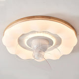 Simple Clear 3 Blade Round Cloud Ceiling Fan With Light Image - 2