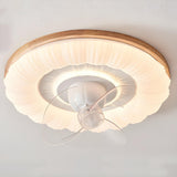 Simple Clear 3 Blade Round Cloud Ceiling Fan With Light Image - 3