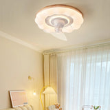 Simple Clear 3 Blade Round Cloud Ceiling Fan With Light Image - 5