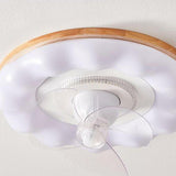 Simple Clear 3 Blade Round Cloud Ceiling Fan With Light Image - 8