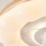 Simple Clear 3 Blade Round Cloud Ceiling Fan With Light Image - 9