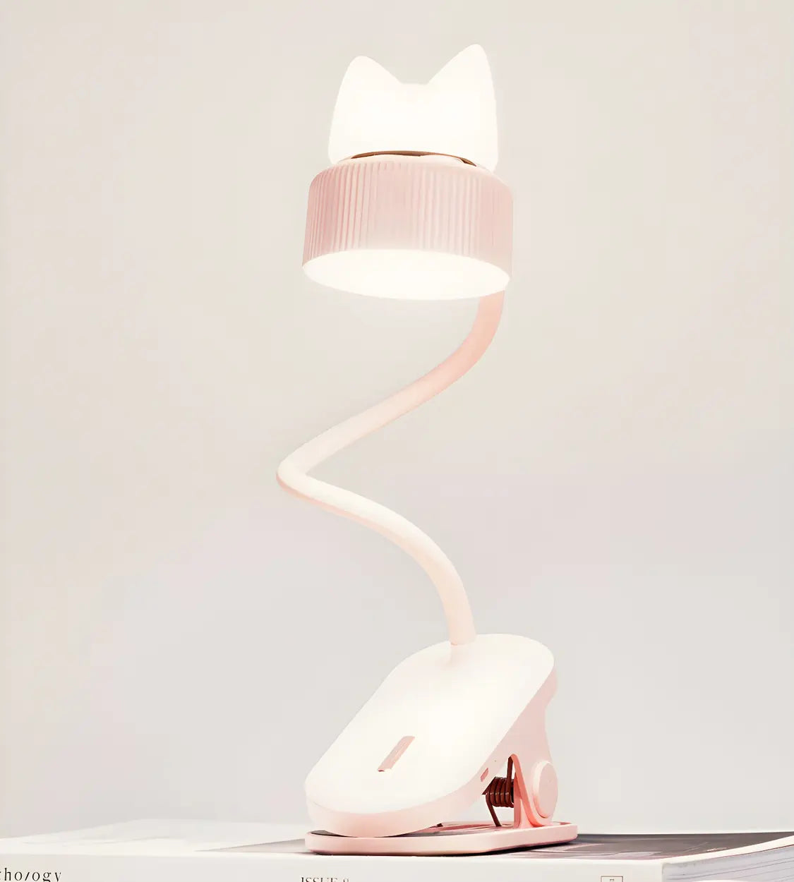 Simple Clip-On Cat Ear Decorative Bedside Table Lamp Image - 15