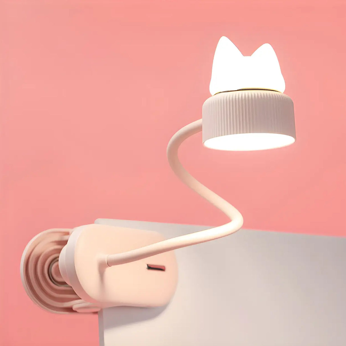 Simple Clip-On Cat Ear Decorative Bedside Table Lamp Image - 4