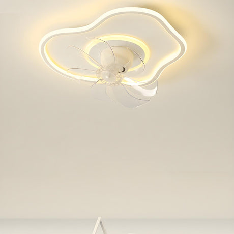 Simple Cloud Linear Recessed Ceiling Fan with Light Image - 1