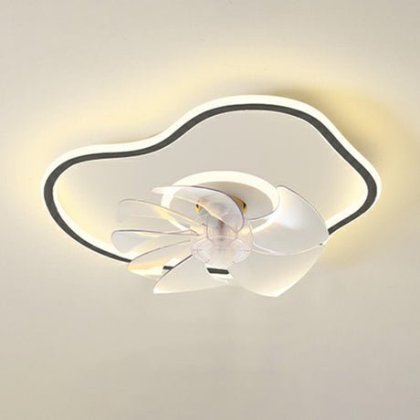 Simple Cloud Linear Recessed Ceiling Fan with Light Image - 2