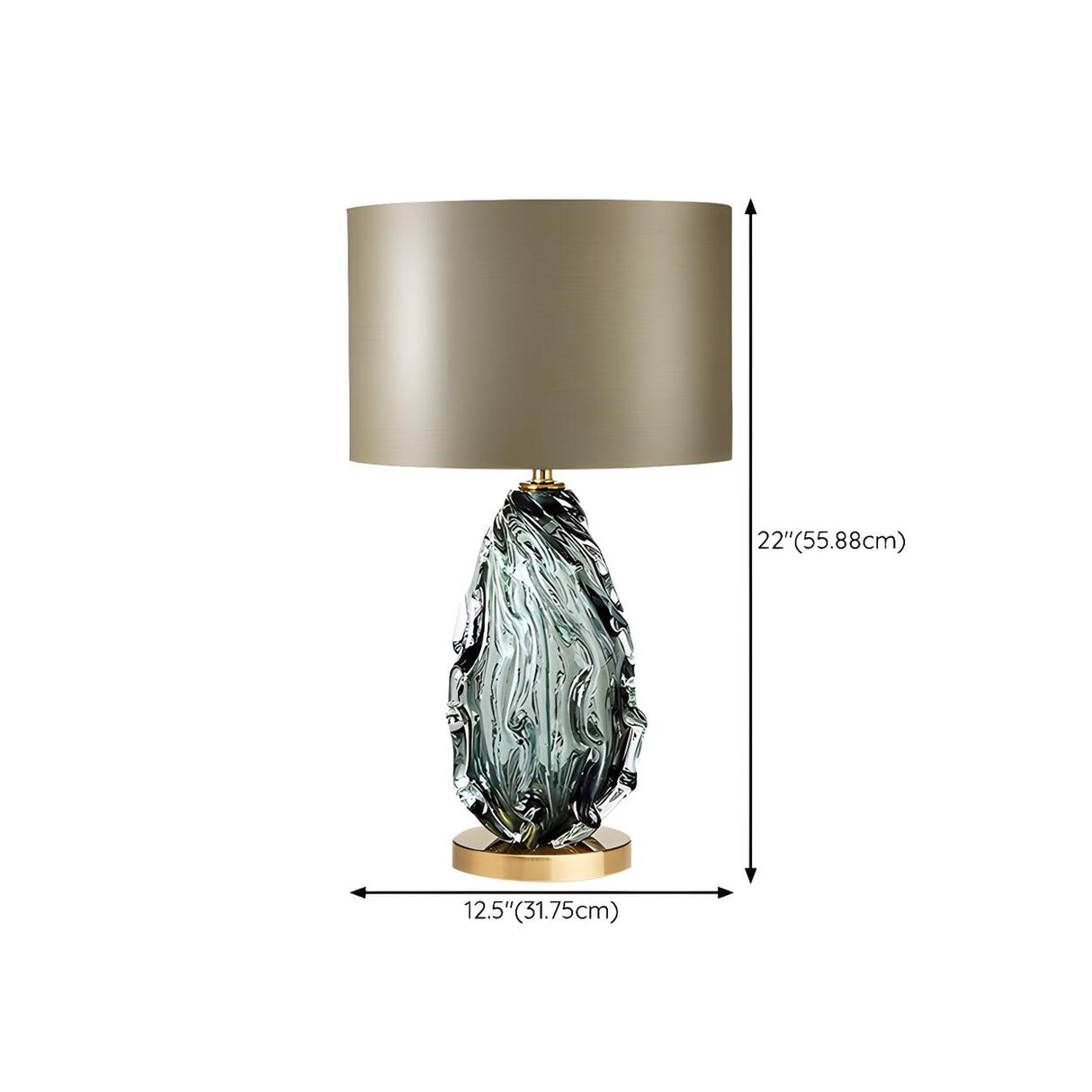 Simple Column Shade Artistic Glass Base Table Lamp 