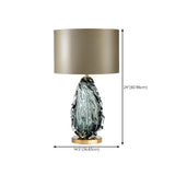 Simple Column Shade Artistic Glass Base Table Lamp Image - 13