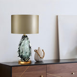 Simple Column Shade Artistic Glass Base Table Lamp Image - 4