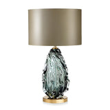 Simple Column Shade Artistic Glass Base Table Lamp Image - 6