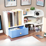 Simple Compact Wooden Open Desktop Storage Bookcase Image - 11