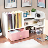 Simple Compact Wooden Open Desktop Storage Bookcase Image - 13