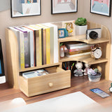 Simple Compact Wooden Open Desktop Storage Bookcase Image - 14