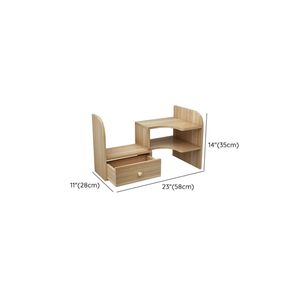 Simple Compact Wooden Open Desktop Storage Bookcase 