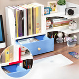 Simple Compact Wooden Open Desktop Storage Bookcase Image - 2