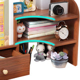 Simple Compact Wooden Open Desktop Storage Bookcase Image - 3