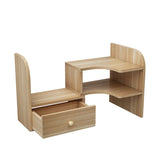 Simple Compact Wooden Open Desktop Storage Bookcase Image - 4