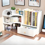 Simple Compact Wooden Open Desktop Storage Bookcase Image - 6