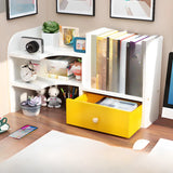 Simple Compact Wooden Open Desktop Storage Bookcase Image - 8