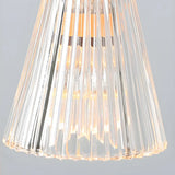 Simple Cone Crystal Shade Wood Base Candle Table Lamp Image - 11