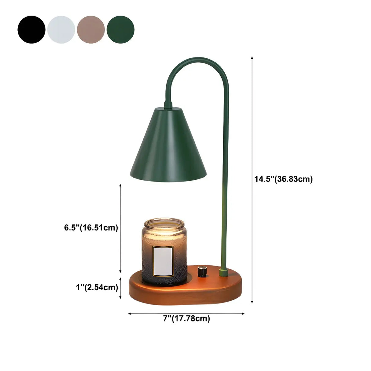 Simple Cone Crystal Shade Wood Base Candle Table Lamp 