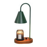 Simple Cone Crystal Shade Wood Base Candle Table Lamp Image - 9