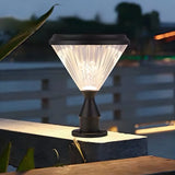 Simple Cone Metal Black Outdoor Post Table Lamp 1 Bulb Image - 2