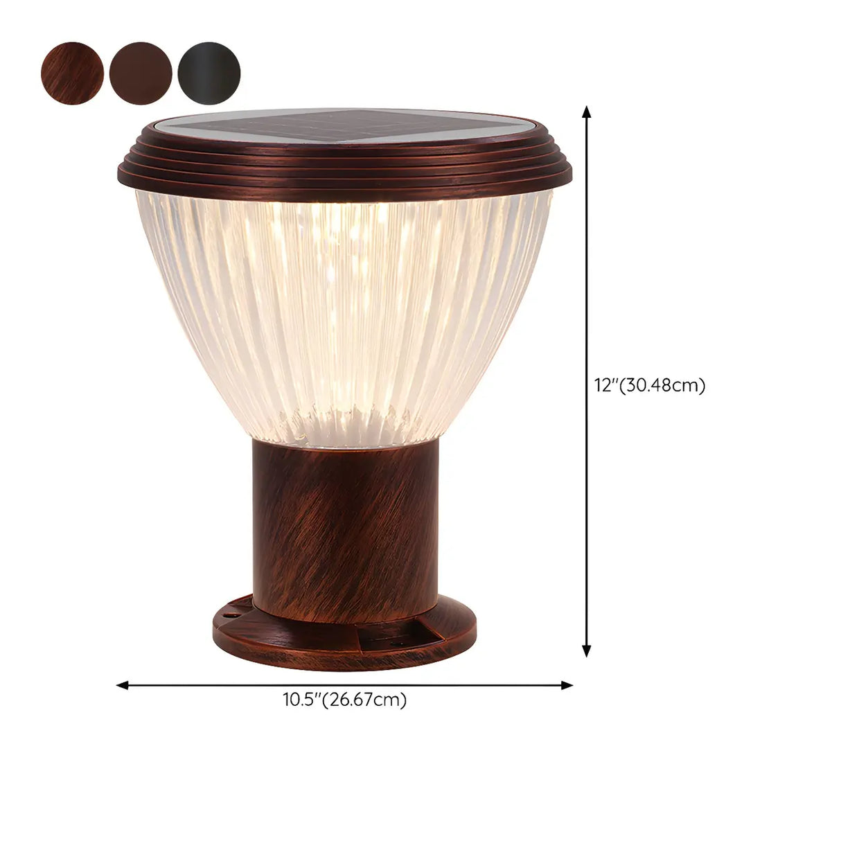 Simple Conical Glass LED Fence Outdoor Table Lamp 