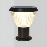 Simple Conical Glass LED Fence Outdoor Table Lamp Image - 2