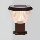 Simple Conical Glass LED Fence Outdoor Table Lamp Image - 3