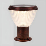 Simple Conical Glass LED Fence Outdoor Table Lamp Image - 5