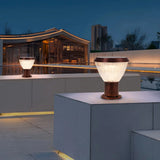 Simple Conical Glass LED Fence Outdoor Table Lamp Image - 7