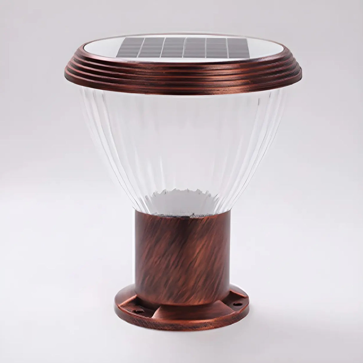 Simple Conical Glass LED Fence Outdoor Table Lamp Image - 9