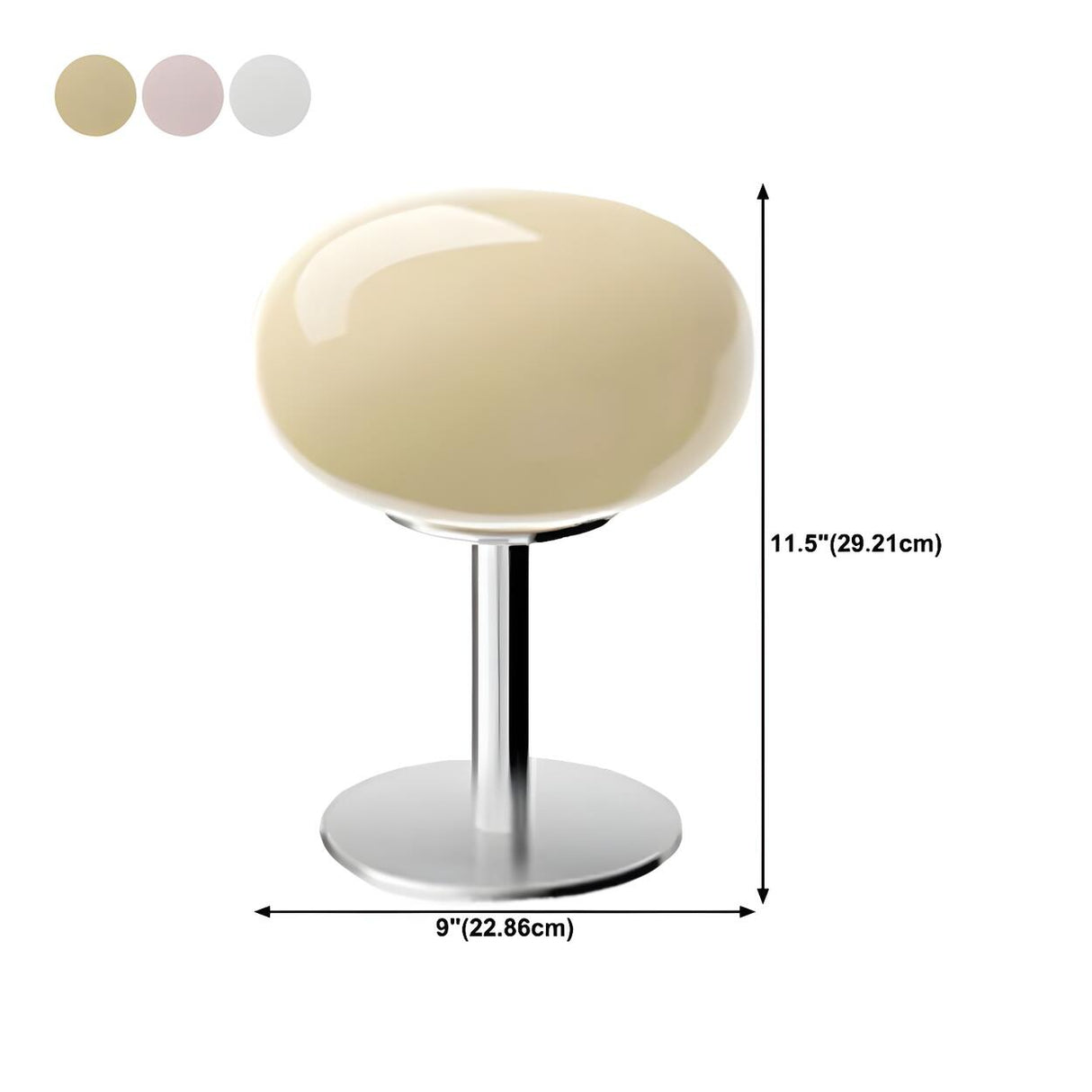 Simple Contemporary Glass Ball Metal Base Table Lamp 