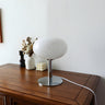 Simple Contemporary Glass Ball Metal Base Table Lamp Image - 3