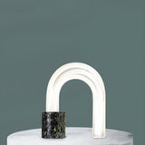 Simple Creative Marble Base Glass Pipe Shape Table Lamp Image - 1