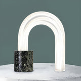 Simple Creative Marble Base Glass Pipe Shape Table Lamp Image - 6