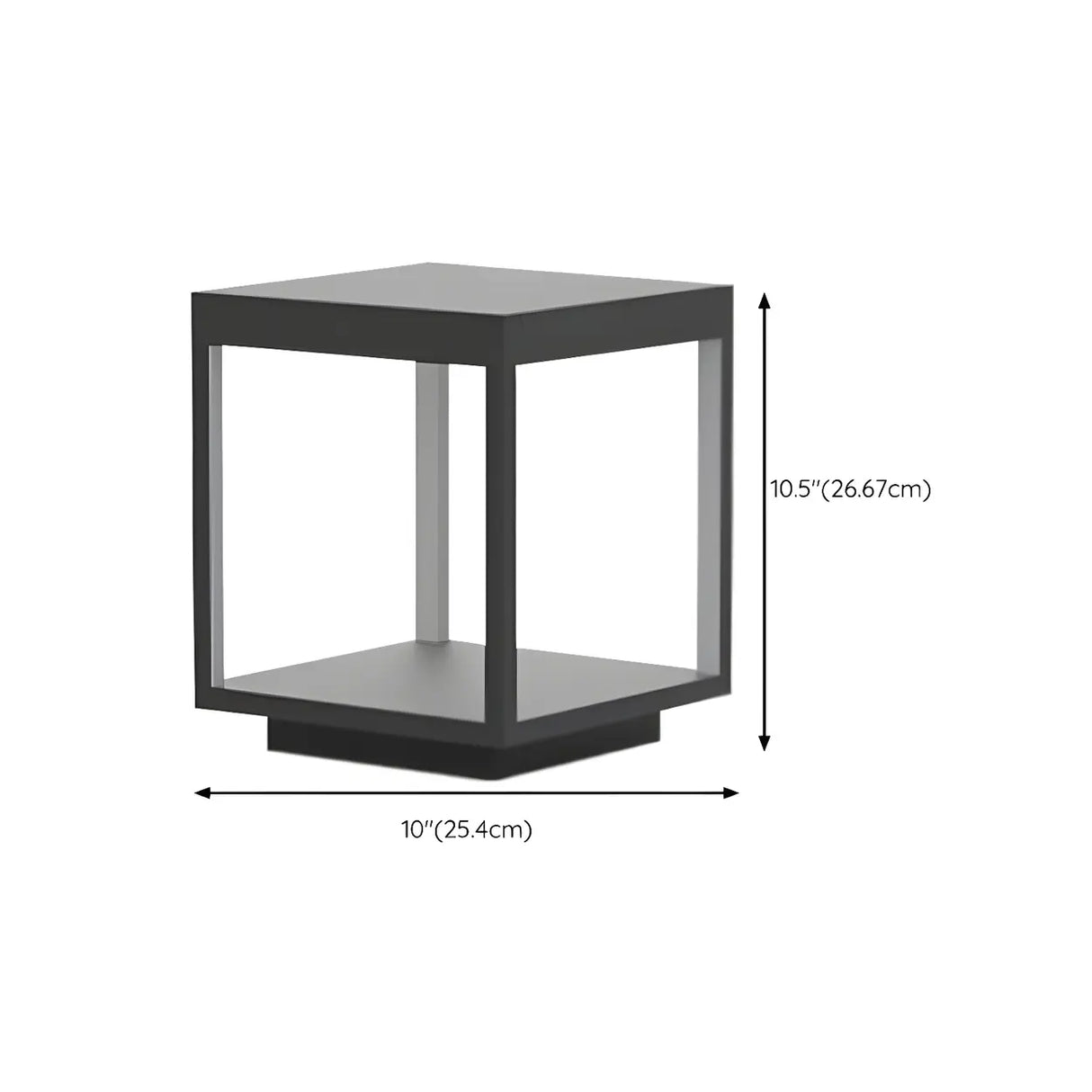 Simple Cube Aluminum Frame Decor Outdoor Table Lamp 