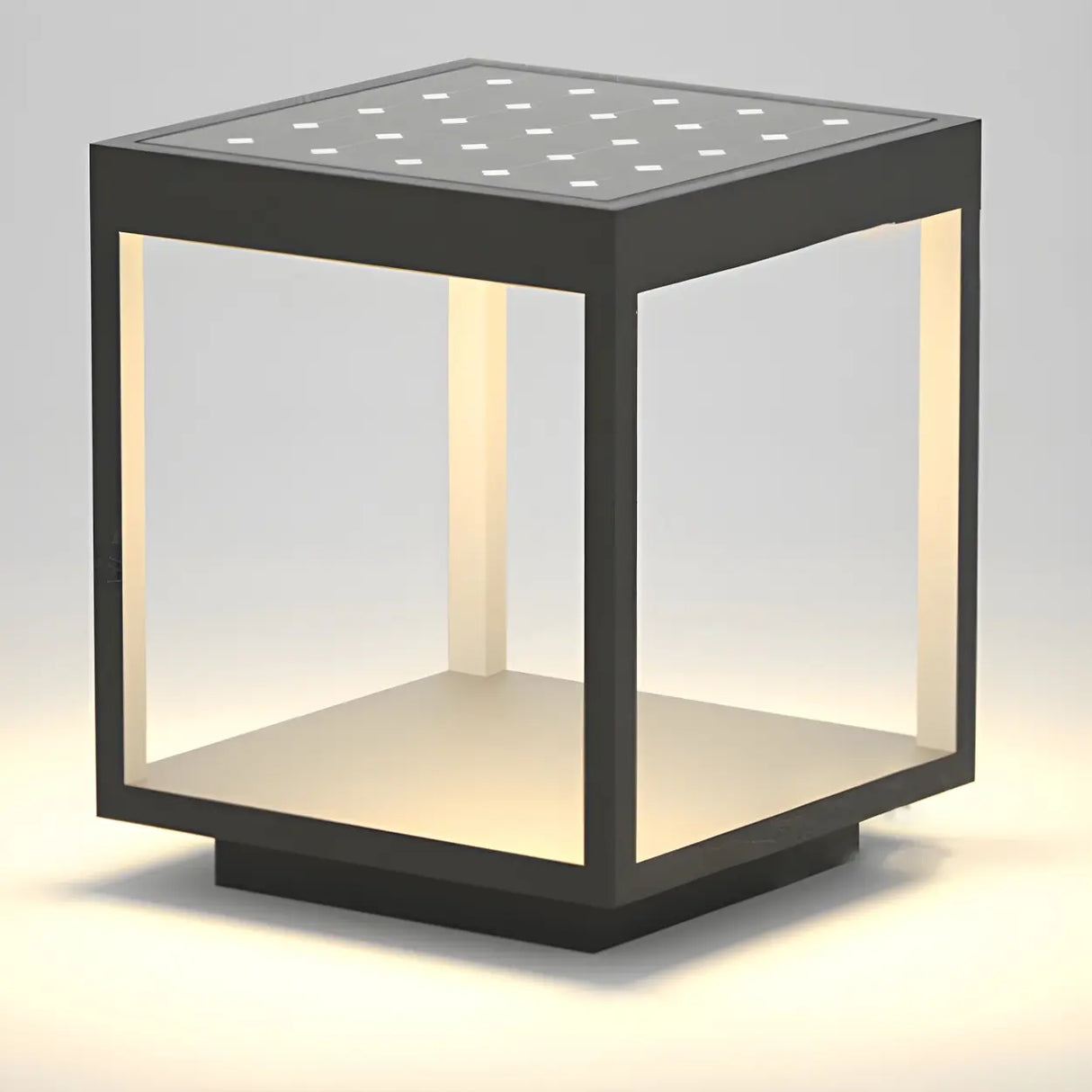 Simple Cube Aluminum Frame Decor Outdoor Table Lamp Image - 8