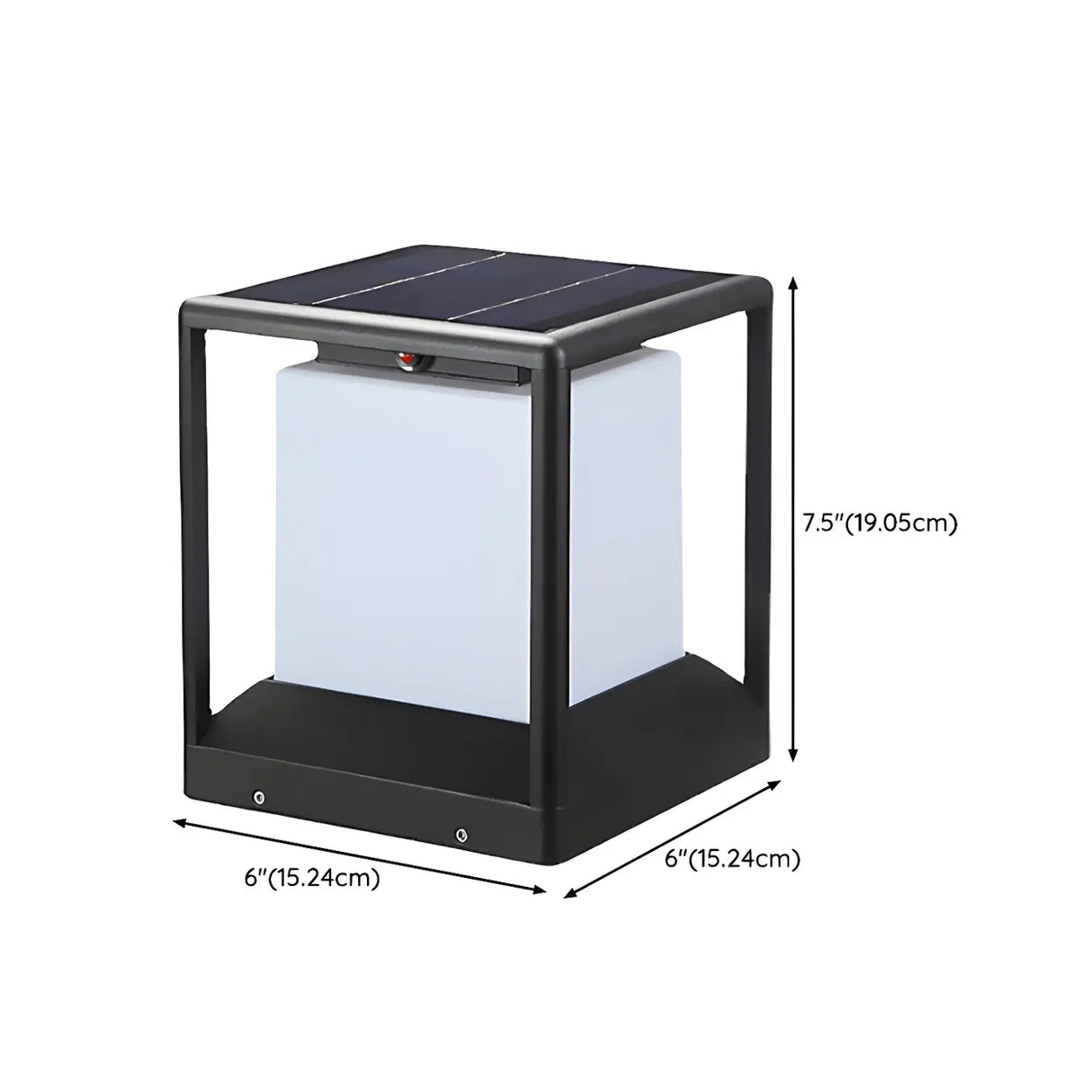 Simple Cube Metal Outdoor Waterproof Garden Post Light 