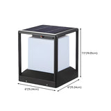 Simple Cube Metal Outdoor Waterproof Garden Post Light #size