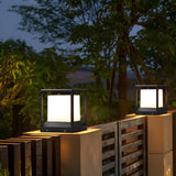 Simple Cube Metal Outdoor Waterproof Garden Post Light Image - 3