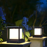 Simple Cube Metal Outdoor Waterproof Garden Post Light Image - 4