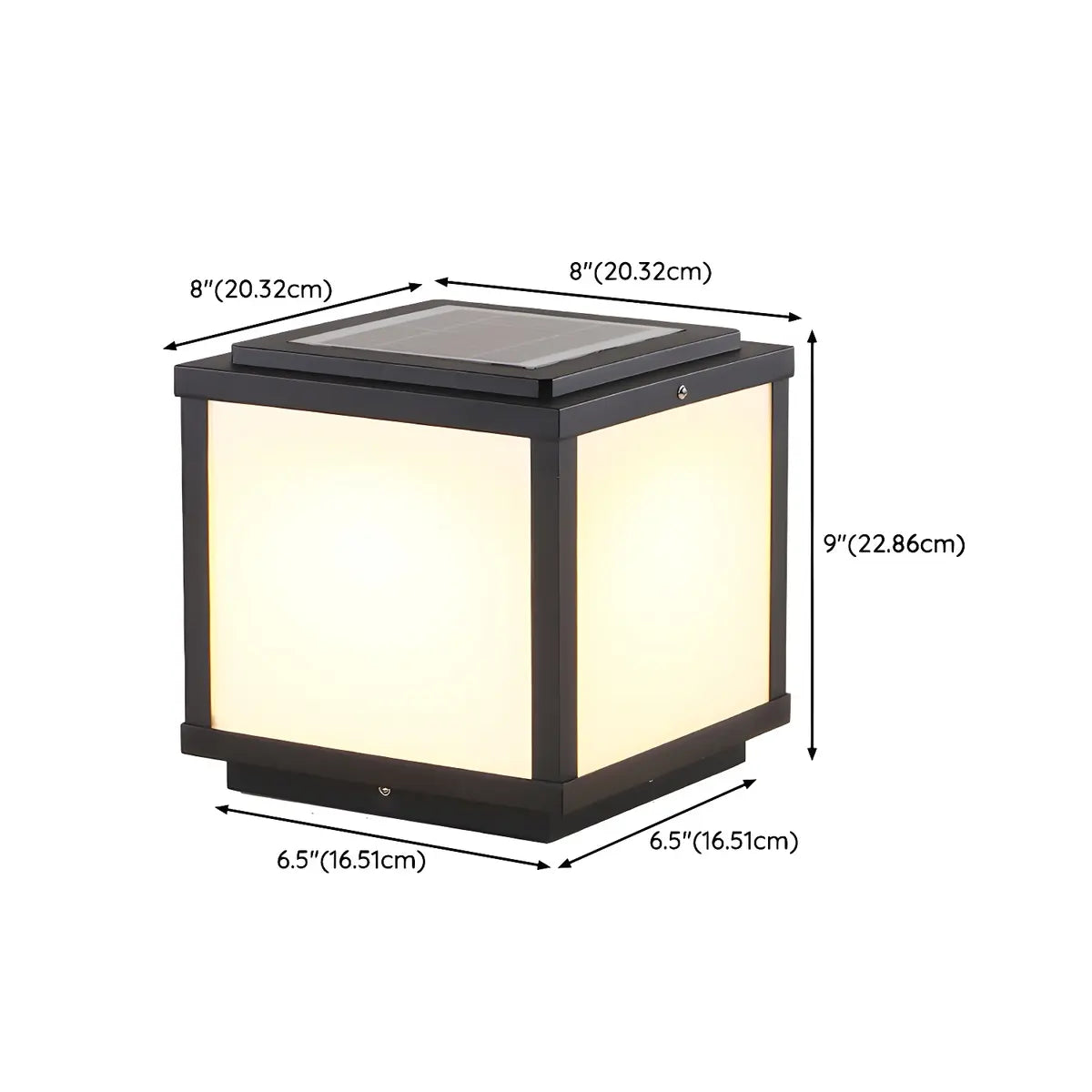 Simple Cube Metal Outdoor Waterproof Patio Post Light 