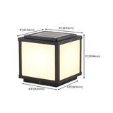 Simple Cube Metal Outdoor Waterproof Patio Post Light #size