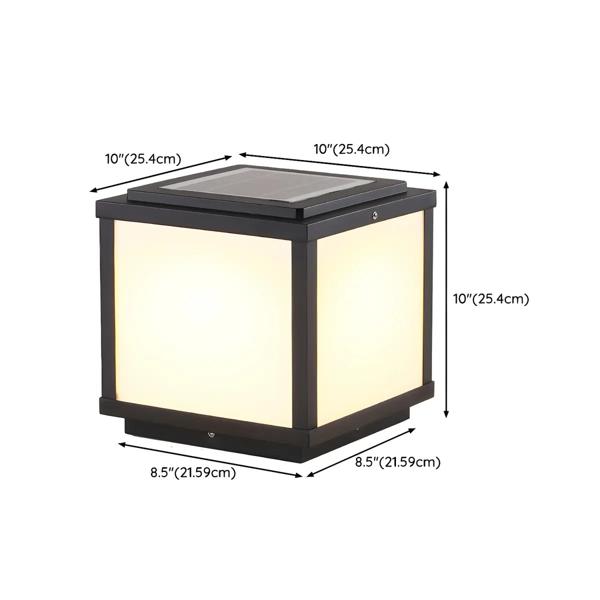 Simple Cube Metal Outdoor Waterproof Patio Post Light Image - 11